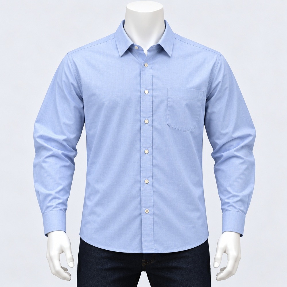 Geoffrey Beene Dress Shirt Mens XL Blue Fitted Long Sleeve Button Down 3412